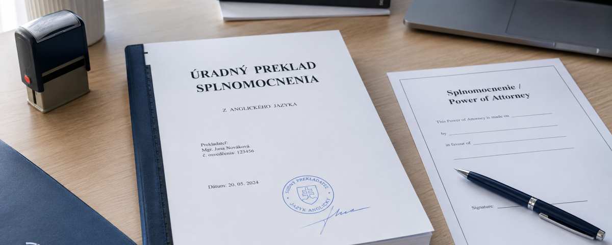 Úradný preklad splnomocnenia Ako postupovať